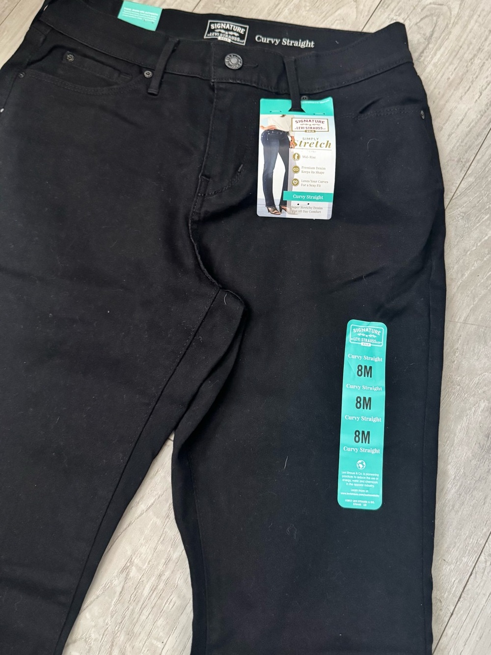 Signature by Levi’s Black Women's Stretch Skinny Jeans - Size 8M - Picture 3 of 6